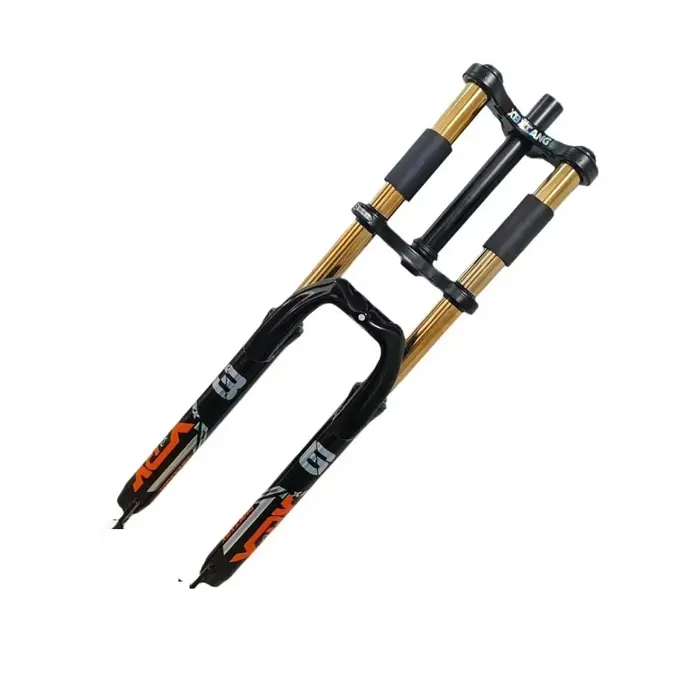 Fourche de vélo de montagne 26/27,5 pouces à double suspension, suspension à ressort hydraulique, tige de 28,6 mm x 220 mm, débattement de 130 mm, jambe de 34 mm, QR 100 mm