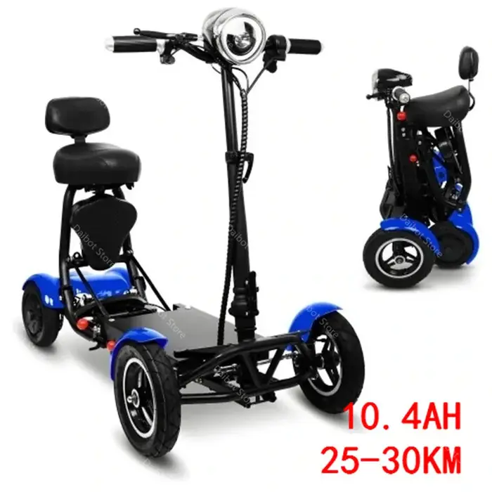 Trottinette Électrique Pliable à Quatre Roues pour Homme et Femme, Scooter de Mobilité, Moteur de To