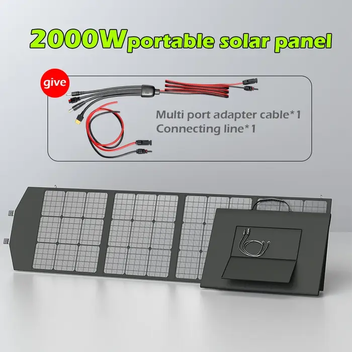 Panneau Solaire Pliable avec Câble de Sortie 5V/12V/18V