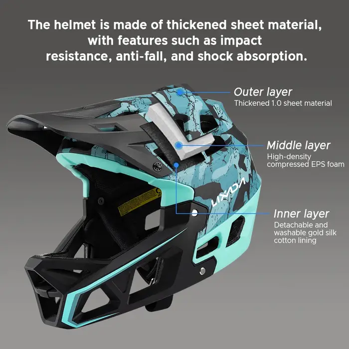 Casque de VTT intégral pour adultes, casque de course de descente, vtt, équipé d'un Support de mento