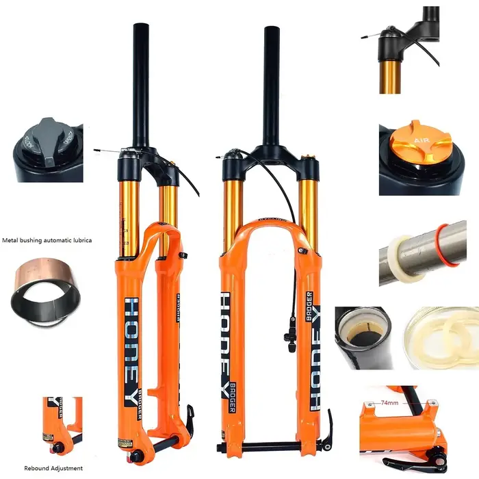 Fourche à air pour VTT avec fourches amortissantes