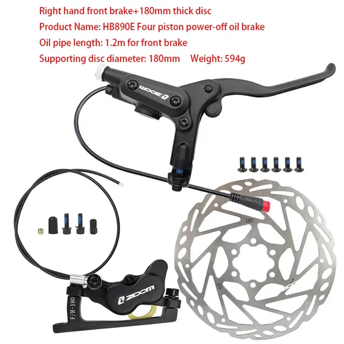 Frenos hydrauliques pour vélo électrique à 4 pistons ZOOM Fenêtre à huile visible et technologie de mise hors tension intelligente pour une sécurité et un contrôle ultimes