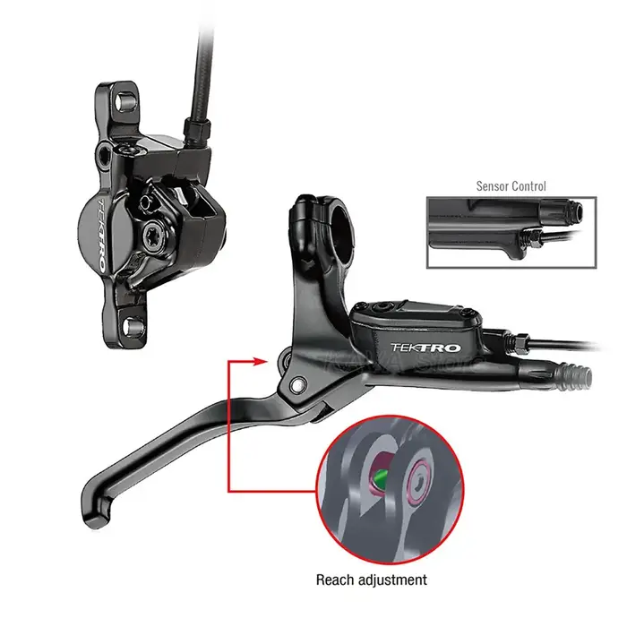 Kit de freins à disque hydrauliques Tektro HD-E350 pour vélo électrique VTT et route en alliage d'aluminium avec huile minérale incluse