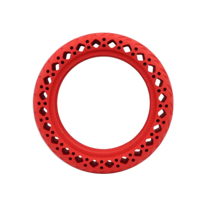 Pneu de 8.5 pouces pour Scooter électrique, amortisseur en nid d'abeille, rouge, caoutchouc solide D
