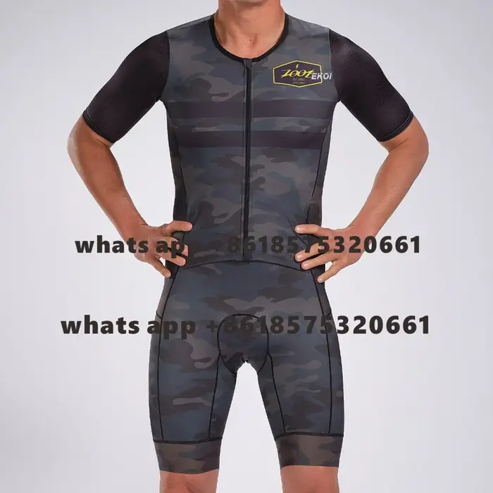 ZOOTEKOI nouveaux hommes cyclisme combinaison Triathlon à manches courtes respirant Trisuit été cour