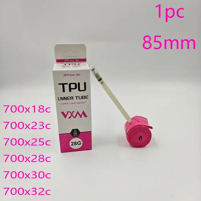 1 chambre à air de vélo rose en TPU de 28g