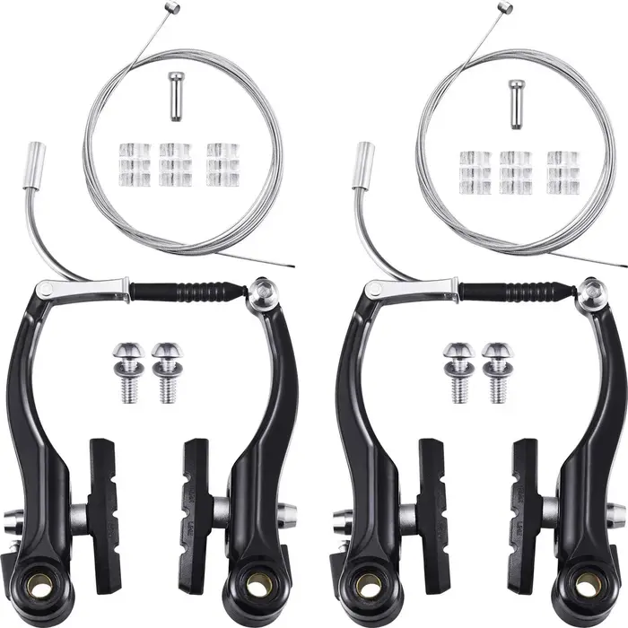 2 ensembles de freins en V pour vélo, étrier de vélo amovible en alliage d'aluminium, câble de frein