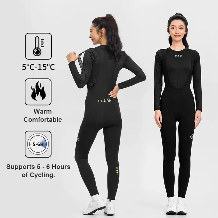 INBIKE automne hiver nouveau Style femmes polaire bavoir pantalon taille haute chaud longue Distance cyclisme