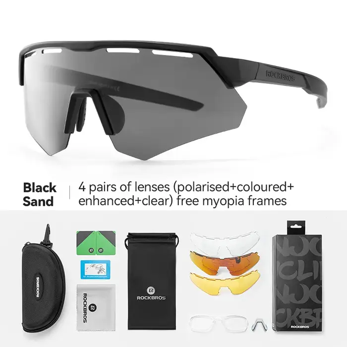 ROCKBROS lunettes de vélo polarisées hommes femmes lunettes de vélo 4 lentilles vtt route lunettes d