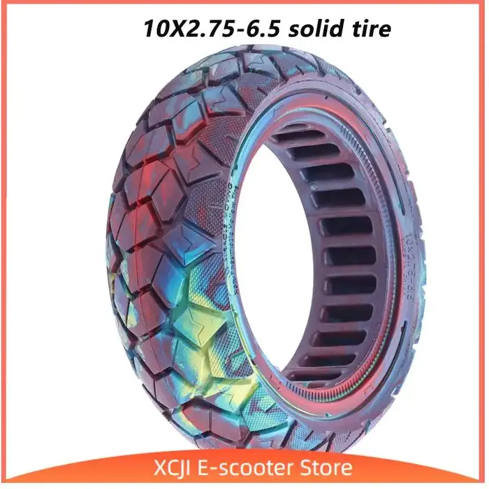 Pneu plein tout-terrain 10X2.75-6.5 pour trottinette, pneu plein alvéolé sans chambre à air 10X2.75-6.5