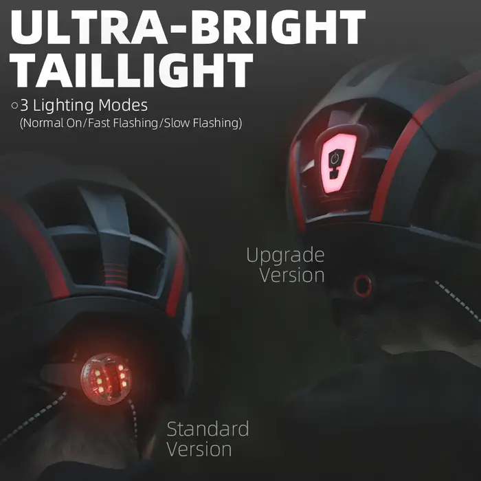 Casque de vélo avec feu arrière LED et pare-soleil pour homme et femme