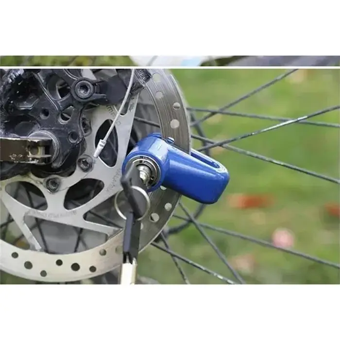 Serrure de frein à disque antivol robuste pour moto vélo et électromobile protection chromée sécurisée avec deux clés pour usage extérieur et urbain