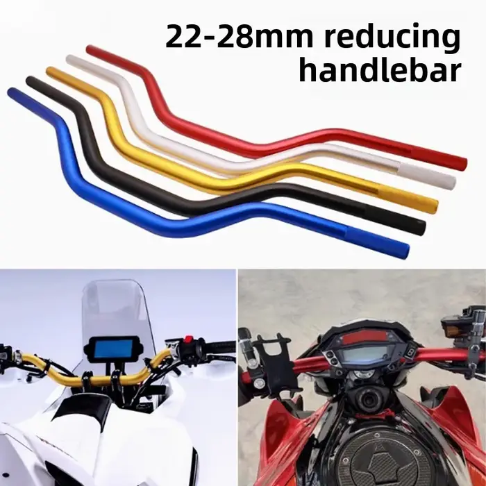 Guidon de moto en alliage d'aluminium CNC 28mm avec moletage et finition anodisée pour motocross scooter et ATV universel
