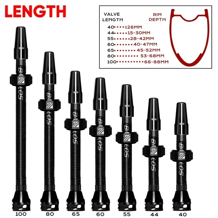 BUCKLOS Valve Tubeless de vélo 40mm 44mm 55MM