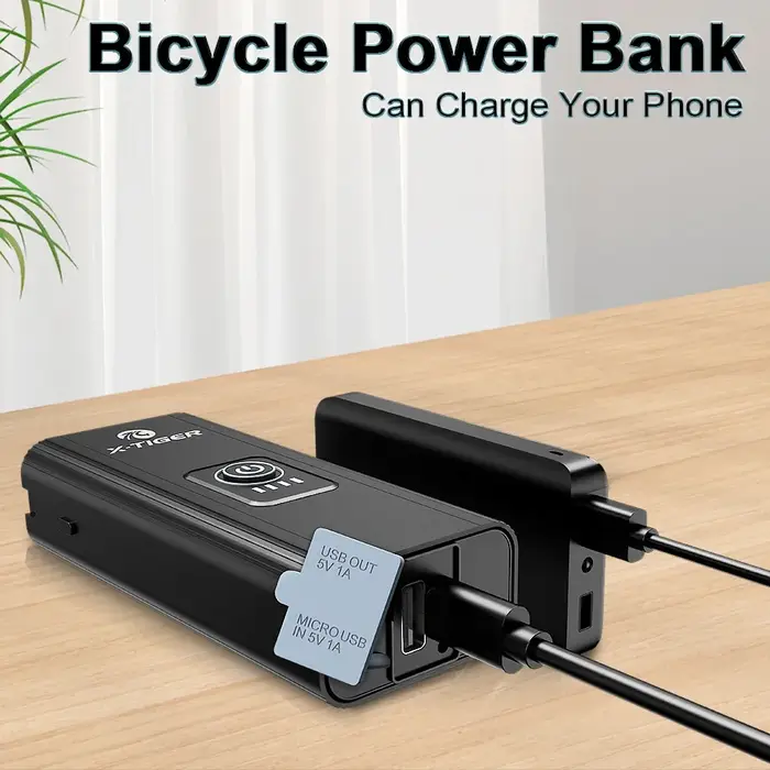 X-TIGER ensemble de feux de vélo feu avant avec feu arrière lampe de poche Rechargeable USB 6 Modes accessoires