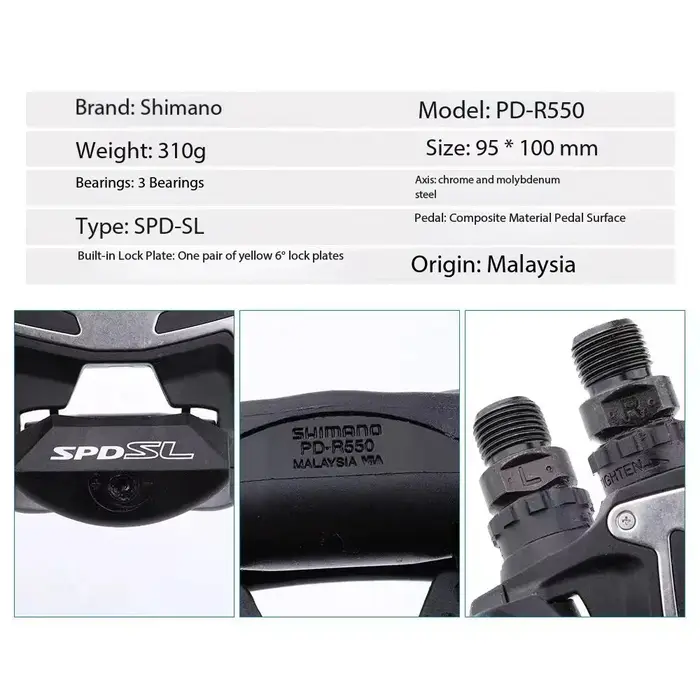 Pédales de vélo de route SHIMANO PD‑R7000 PD‑R550 SPD‑SL
