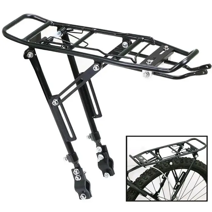 1PC alliage arrière porte-vélo sac de transport bagages Cycle VTT noir