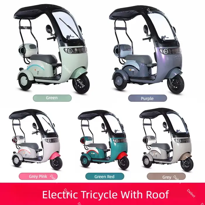 Tricycle électrique avec hangar 3 lieux pour passagers