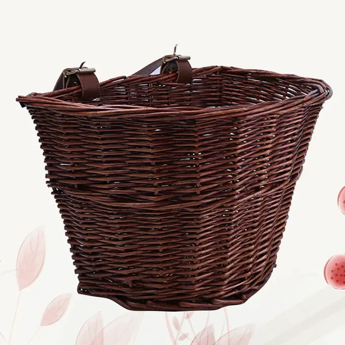 Panier de vélo en osier marron