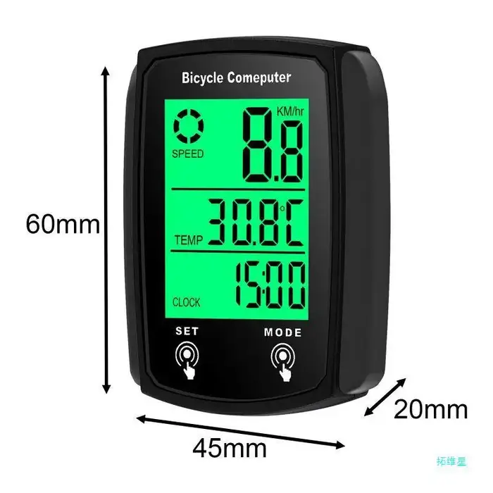 Ordinateur de vélo compteur de vitesse filaire odomètre chronomètre