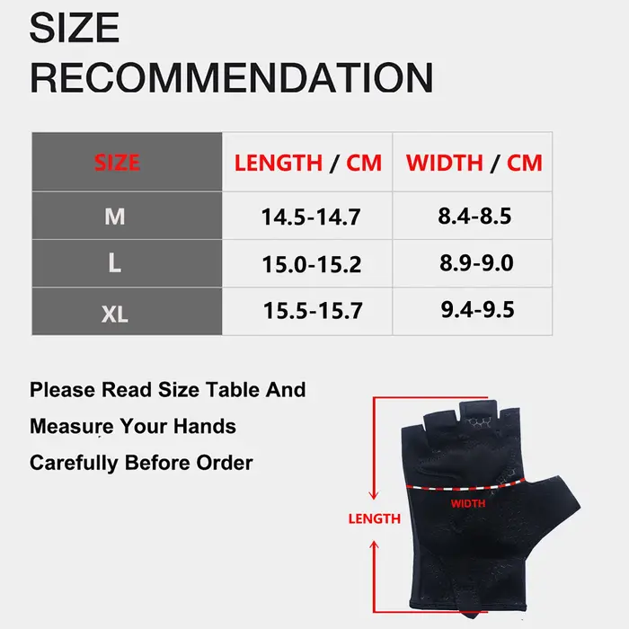 Gants de cyclisme rembourrés à demi-doigts pour hommes et femmes