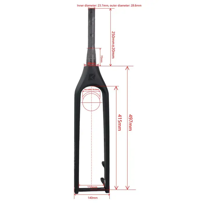 Fourche rigide vtt en carbone 29ER pour vélo de montagne