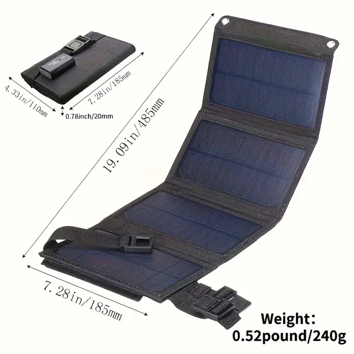 Panneau solaire pliable USB, Portable, Flexible, petit, étanche, 5V, cellules pour chargeur de batte