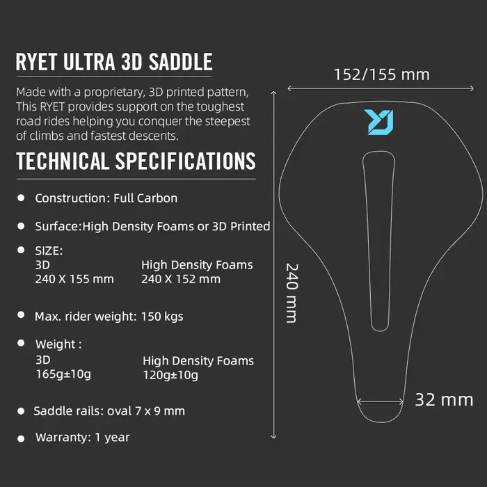 Selle de vélo entièrement en carbone