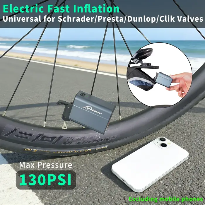 Mini pompe à vélo électrique 130 PSI