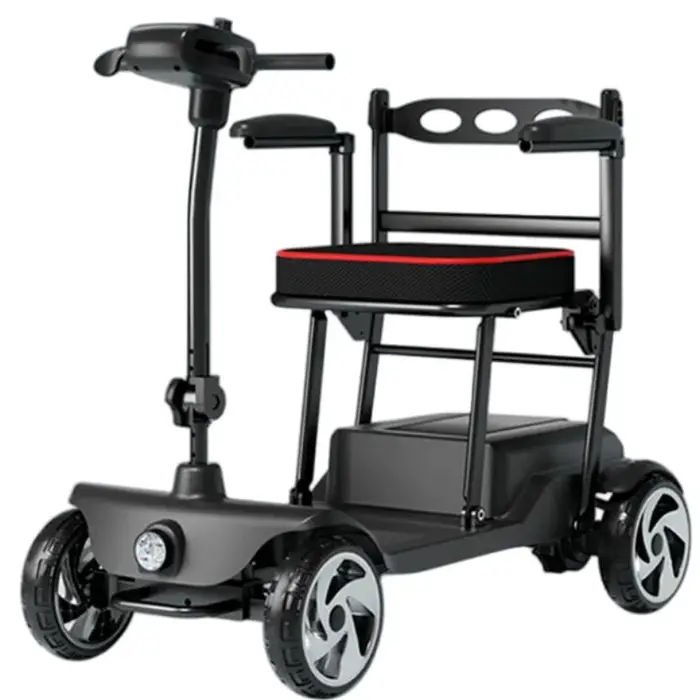 Trottinette électrique pré-assemblée en alliage d'aluminium 350w, 4 roues avec siège, pliable, pour