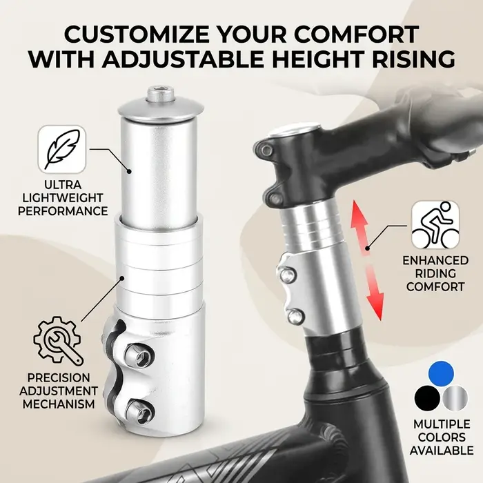 Extension de tige de vélo de montagne en alliage d'aluminium, nouvelle haute qualité, facile à utiliser, support de tige de guidon réglable et Durable pour vélos