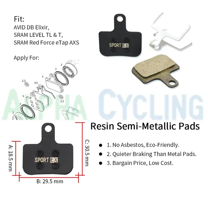Plaquettes de frein à disque de vélo pour AVID DB Elixir