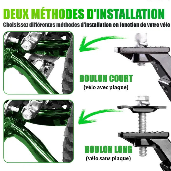 Béquille centrale de vélo réglable en aluminium