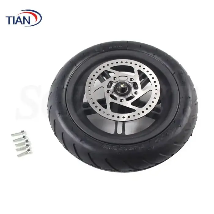 Pièces de réparation pour trottinette électrique : Pneu arrière ABVE-8 1/2X2, Roue en caoutchouc plein avec jante pour trottinette électrique 8 1/2X2