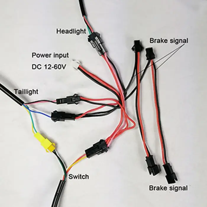Ligne de connexion d'éclairage de vélo électrique 24-60V