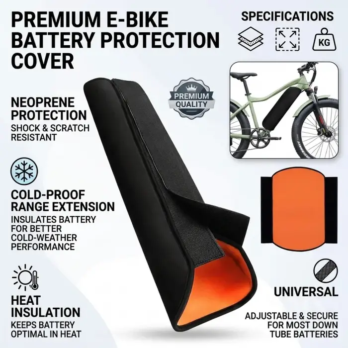 Housse de protection anti-poussière et thermique pour batterie de vélo électrique – Accessoire essentiel pour l'entretien des batteries de vélos électriques