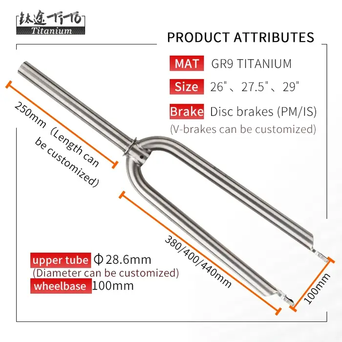 Fourche avant de vélo de montagne TiTo Titanium Gr.9 MTB