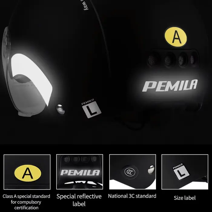 PEMILA-Casque de vélo avec lunettes pour homme et femme, casque de vélo, autocollant de coulée, lent