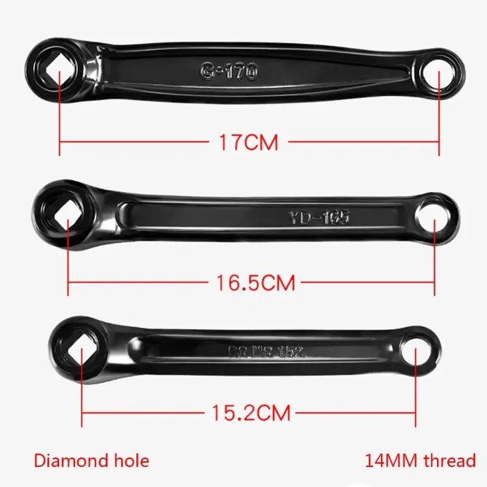 Bras manivelle vélo gauche 152mm/165mm/170mm