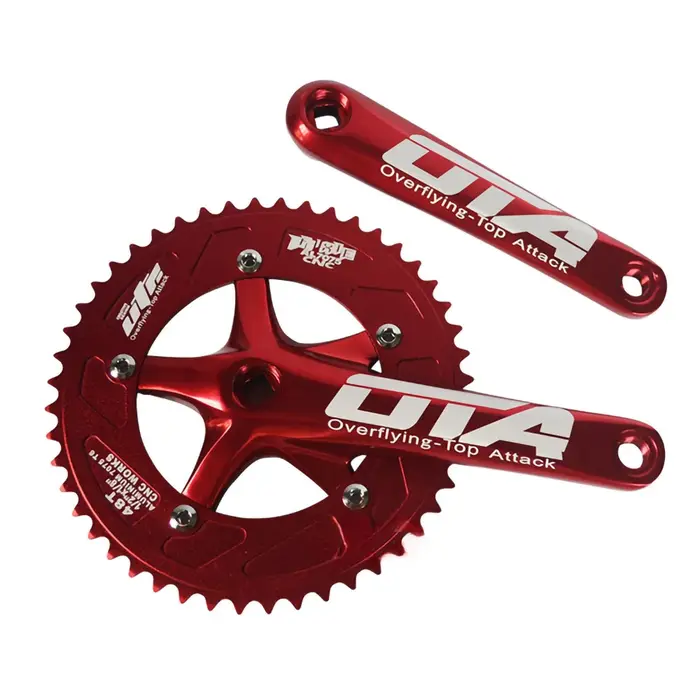 Pédalier de vélo de route en alliage d'aluminium CNC pour pignon fixe vitesse unique avec plateau 48T et manivelle 170mm blanc bordeaux jaune rouge violet