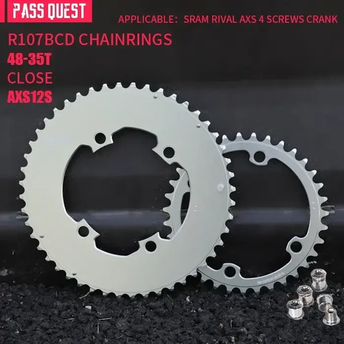 PASS QUEST Sram Rival AXS 12S 107BCD double plateau VTT vélo de route 46-33T 48-35T 50-37T 52-39T vé