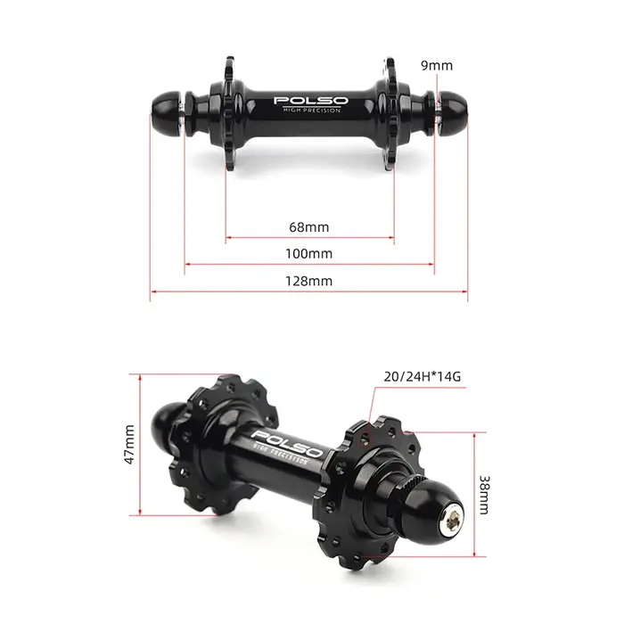 POLSO 700C - Jeu de roues de vélo à pignon fixe 20/24H en alliage d'aluminium avec frein à étrier