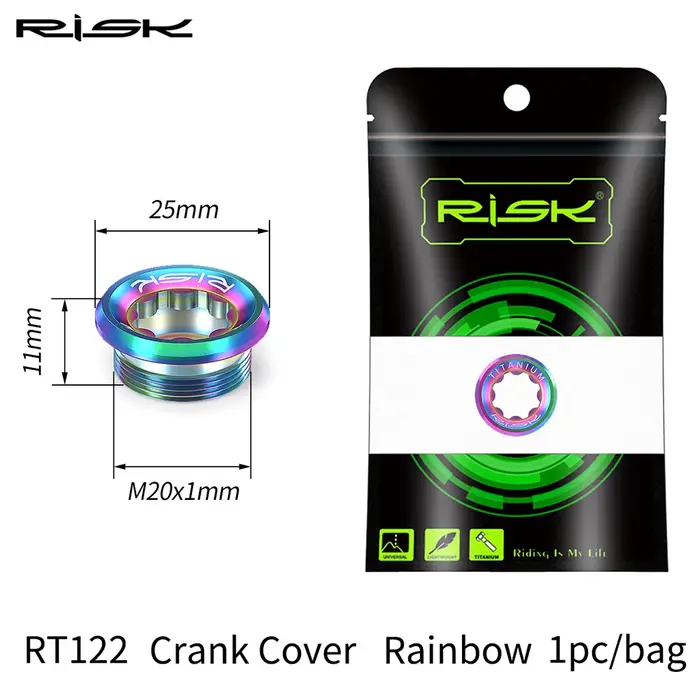 Risque M20X8mm titane pédalier fixation boulon vis VTT intégré creux pédalier anneau de chaîne BB manivelle bras couvercle boulon