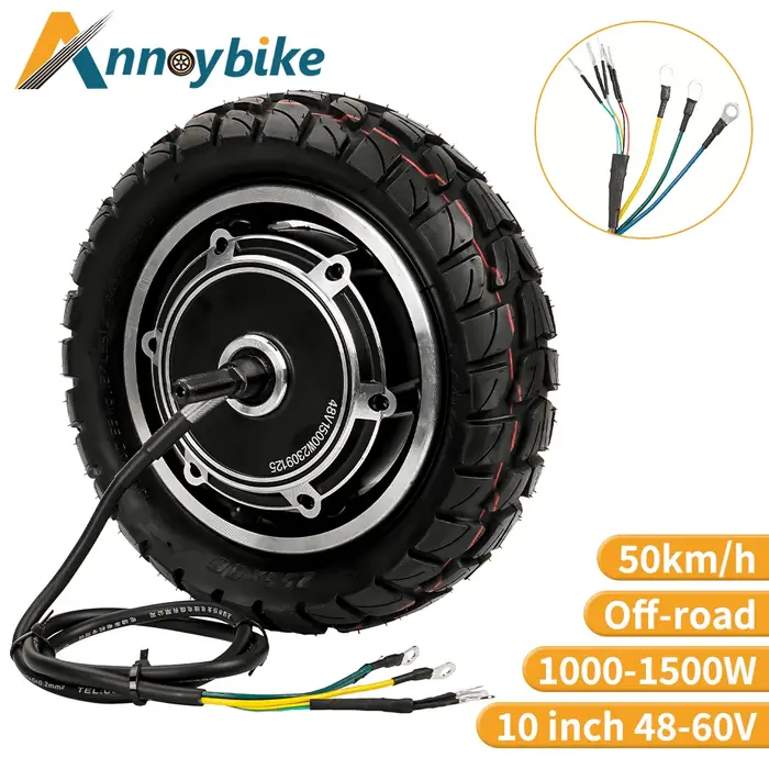 Moteur double entraînement pour trottinette électrique, 10 pouces, 48V 1000W 1200W 1500W, moteur de 