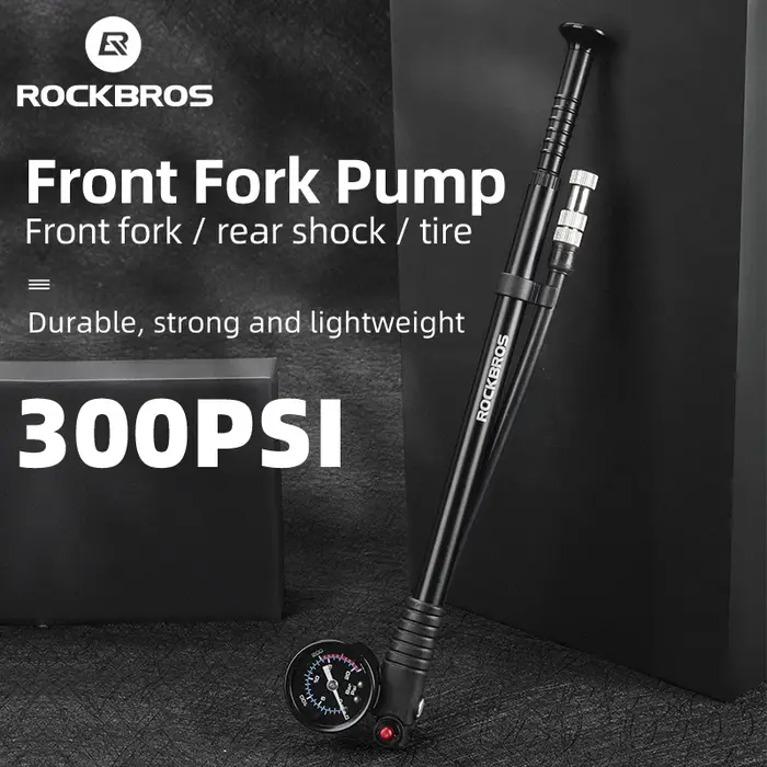 Pompe à air pour vélo ROCKBROS, pompe à fourche haute pression portable, jauge de pression pour four