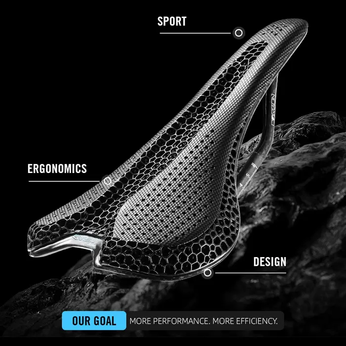 Selle de vélo RYET en carbone imprimée en 3D