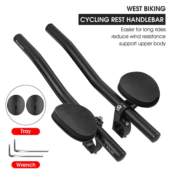 WEST BIKING – barres aérodynamiques pour guidon de vélo TT