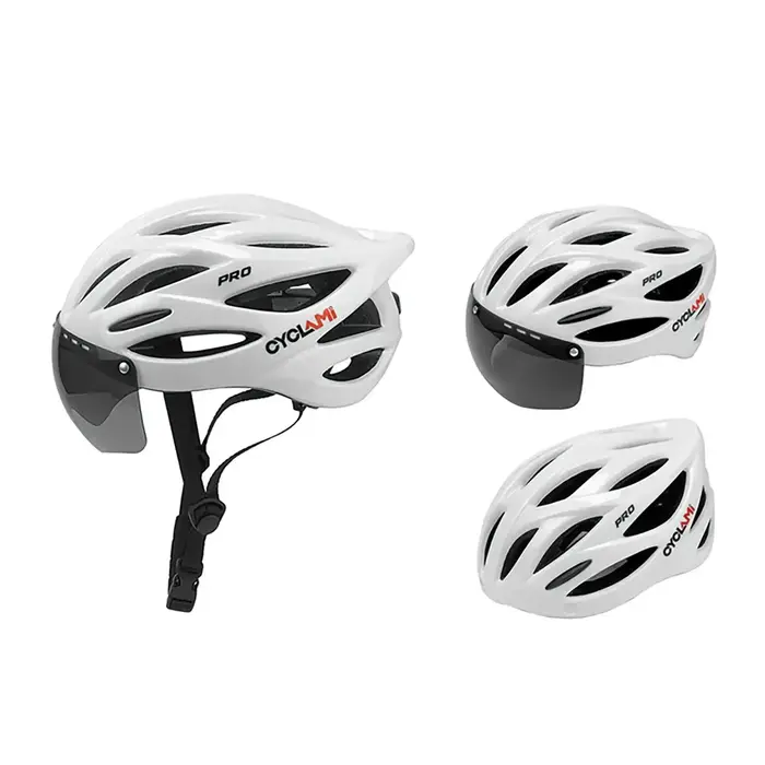 Casquette de vélo CYCLAMI ultralégera en polyester respirant avec lunettes de soleil de protection pour cyclisme de route et sport de compétition