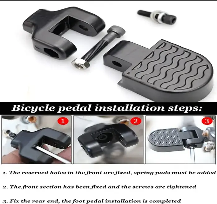 1 paire de Mini pédales arrière de vélo en alliage d'aluminium repose-pieds pliant
