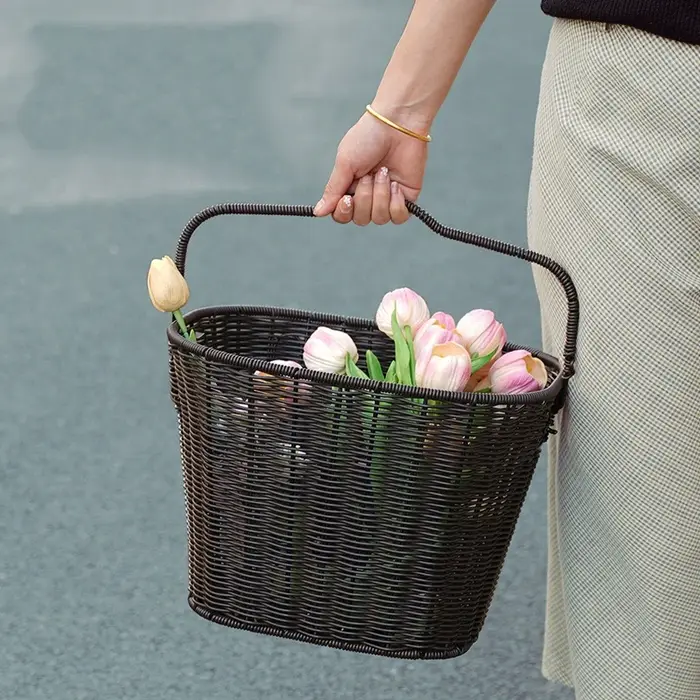 Panier de vélo tissé amovible